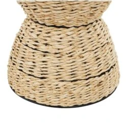 19" Rattan Woven Stool With Wood Tabletop And Black Frame Light Brown -Michaels Decor Sale D760642S 5