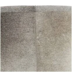 17" Gray Leather Patchwork Pouf With Silver Metal Base -Michaels Decor Sale D760643S 5