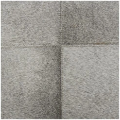 17" Gray Leather Patchwork Pouf With Silver Metal Base -Michaels Decor Sale D760643S 6