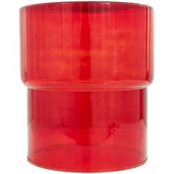 19" Glass Modern Accent Table Red -Michaels Decor Sale D760650S 3