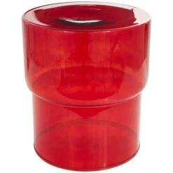 19" Glass Modern Accent Table Red -Michaels Decor Sale D760650S 6