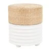 18" Two-Toned Stool With Seagrass Top White -Michaels Decor Sale D760651S 1