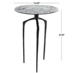 22" Gray Aluminum Geometric Textured Accent Table -Michaels Decor Sale D760655S 9