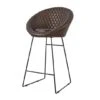 41.5" Leather Round Diamond Tufted Bar Stool With High Back Dark Brown -Michaels Decor Sale D760657S 1