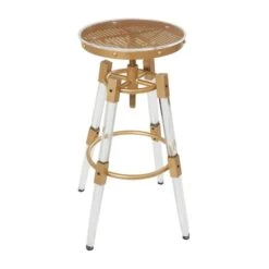 27" Gold Acrylic Bar Stool With Clear Acrylic Accents