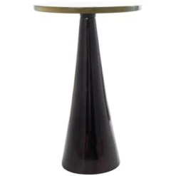 22" Black Aluminum Geometric Cone Accent Table With Textured Glass Tabletop 22 22" Black Aluminum Geometric Cone Accent Table With Textured Glass Tabletop -Michaels Decor Sale D760665S 8