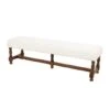 59" Cream Fabric Bench With Brown Traditional Wood Turned Legs -Michaels Decor Sale D760666S 1