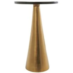 22" Gold Aluminum Geometric Cone Accent Table With Glass Tabletop -Michaels Decor Sale D760667S 8