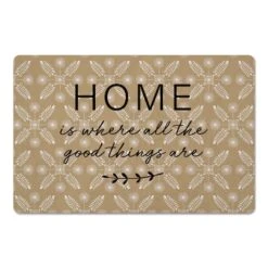 Gold Home Is Where The Good Things Are Floor Mat, 18" X 27"