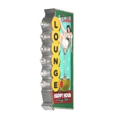 American Art Decor 23.7" Metal LED Cocktail Lounge Happy Hour Every Nite Marquee Sign