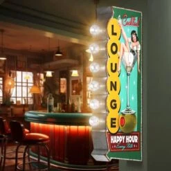 American Art Decor 23.7" Metal LED Cocktail Lounge Happy Hour Every Nite Marquee Sign -Michaels Decor Sale D762272S 3