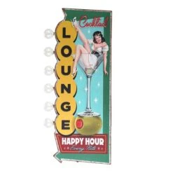 American Art Decor 23.7" Metal LED Cocktail Lounge Happy Hour Every Nite Marquee Sign -Michaels Decor Sale D762272S 6