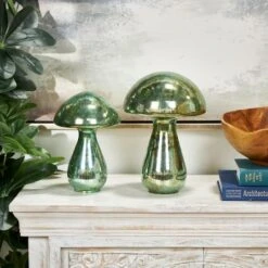 Green Glass Mushroom Sculpture Set -Michaels Decor Sale D762484S 10