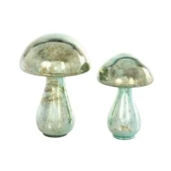 Green Glass Mushroom Sculpture Set -Michaels Decor Sale D762484S 8