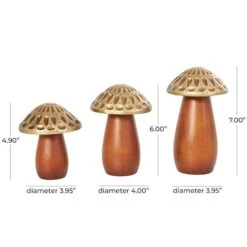 Brown & Gold Wood Mushroom Sculpture Set -Michaels Decor Sale D762544S 8