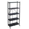 Organize It All Black 5-Tier Foldable Metal Rack With Wheels
