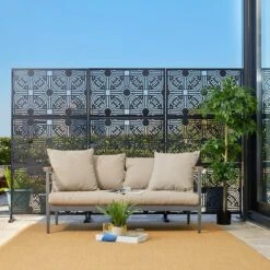 Glitzhome® 6ft. Black Galvanized Steel Floral Room Divider 9 Glitzhome® 6ft. Black Galvanized Steel Floral Room Divider -Michaels Decor Sale D762959S 2