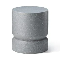 Glitzhome® 17" Multifunctional Faux Terrazzo Stool Gray