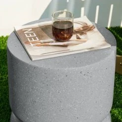 Glitzhome® 17" Multifunctional Faux Terrazzo Stool Gray -Michaels Decor Sale D763652S 5