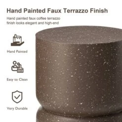 Glitzhome® 17" Multifunctional Faux Terrazzo Stool Brown -Michaels Decor Sale D763653S 7