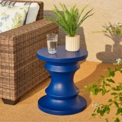 Glitzhome® 18" Multifunctional Chess Garden Stool Blue -Michaels Decor Sale D763663S 2