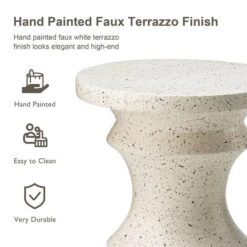 Glitzhome® 18" Multifunctional Chess Garden Stool White -Michaels Decor Sale D763665S 7