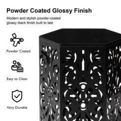 Glitzhome® Black Floral Motif Hexagonal Garden Stool Set 18 Glitzhome® Black Floral Motif Hexagonal Garden Stool Set -Michaels Decor Sale D763669S 7