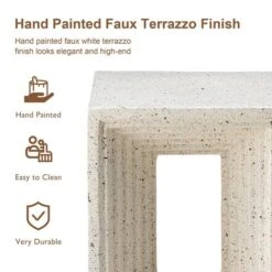 Glitzhome® 17" Faux Terrazzo Square Garden Stool -Michaels Decor Sale D763670S 7