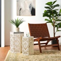 Glitzhome® White Floral Motif Hexagonal Garden Stool Set 15 Glitzhome® White Floral Motif Hexagonal Garden Stool Set -Michaels Decor Sale D763674S 4