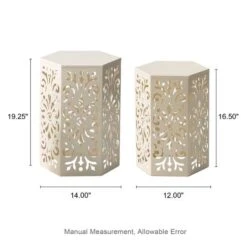 Glitzhome® White Floral Motif Hexagonal Garden Stool Set 19 Glitzhome® White Floral Motif Hexagonal Garden Stool Set -Michaels Decor Sale D763674S 8