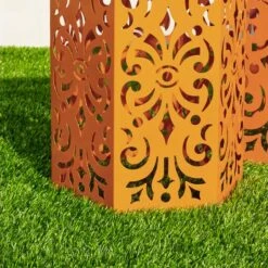 Glitzhome® Orange Floral Motif Hexagonal Garden Stool Set -Michaels Decor Sale D763675S 6