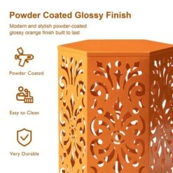 Glitzhome® Orange Floral Motif Hexagonal Garden Stool Set -Michaels Decor Sale D763675S 7