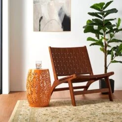 Glitzhome® 18.25" Multifunctional Solar Powdered Iron Leaf Cutout Garden Stool Orange -Michaels Decor Sale D763678S 5