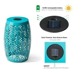 Glitzhome® 18.25" Multifunctional Solar Powdered Iron Leaf Cutout Garden Stool Blue 17 Glitzhome® 18.25" Multifunctional Solar Powdered Iron Leaf Cutout Garden Stool Blue -Michaels Decor Sale D763679S 6