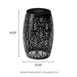 Glitzhome® 18.25" Multifunctional Solar Powdered Iron Leaf Cutout Garden Stool Black 19 Glitzhome® 18.25" Multifunctional Solar Powdered Iron Leaf Cutout Garden Stool Black -Michaels Decor Sale D763680S 8