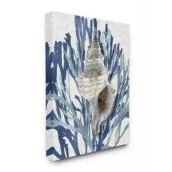 Stupell Industries Tower Shell Coral Blue Beach Design Canvas Wall Art -Michaels Decor Sale M20005355 1 1