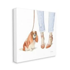 Stupell Industries Dog Walker With Sparkle Heels Canvas Wall Art