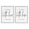Stupell Industries This Morning With Him And Her Romantic Couple Phrase Gray Framed Wall Art Set -Michaels Decor Sale M20005612 1