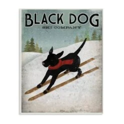 Stupell Industries Black Dog Ski Company Wall Plaque