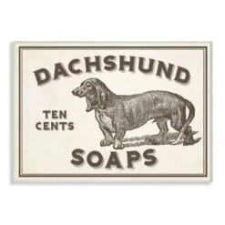 Stupell Industries Daschund Soap Vintage Sign Wall Art
