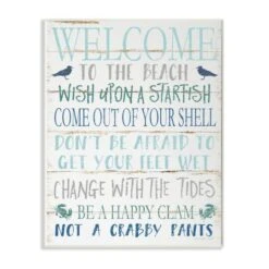 Stupell Industries Welcome To The Beach Wooden Wall Plaque