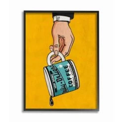 Stupell Industries Drip Coffee Cup Vintage Comic Book Framed Giclee Textured Wall Art