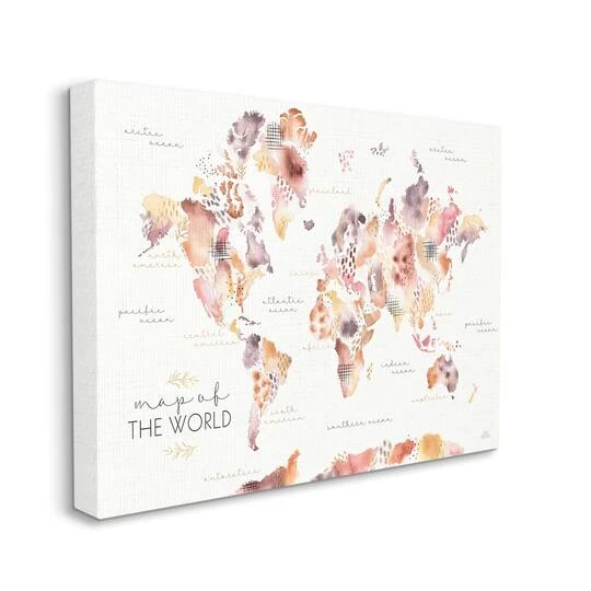 Stupell Industries Abstract Floral World Map Wall Art 3 Stupell Industries Abstract Floral World Map Wall Art