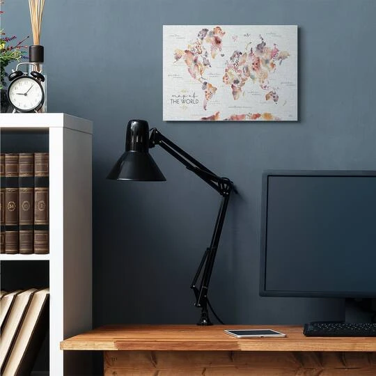 Stupell Industries Abstract Floral World Map Wall Art 5 Stupell Industries Abstract Floral World Map Wall Art - Image 3