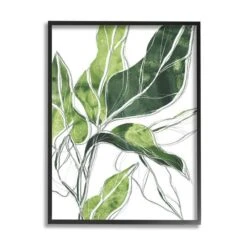 Stupell Industries Expressive Palm Linework Wall Art In Black Frame