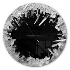 Designart Broken Wall 3D Abstract Design Modern Wall Clock