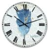 Designart Blue Damask Feather Wall Clock 1 Designart Blue Damask Feather Wall Clock -Michaels Decor Sale M20016097 1