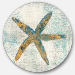 Designart - Coastal Pastel Seashells III - Nautical & Coastal Metal Circle Wall Art