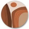 Designart - Abstract Terracotta Sunset Mountain Landscape - Modern Metal Circle Wall Art -Michaels Decor Sale M20019953 1