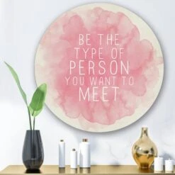 Designart - Be The Person You Want To Meet - Traditional Metal Circle Wall Art -Michaels Decor Sale M20020046 2